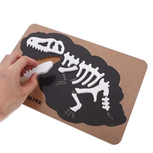 Hemoton T5022MOAUYVR2NGV1Z317E Dinosaur Fossil Puzzle Wooden Dinosaur Jigsaw Puzzle Dino Skeleton Bones Puzzle Montessori Cognitive Toys Learning Educational Toys thumb #2