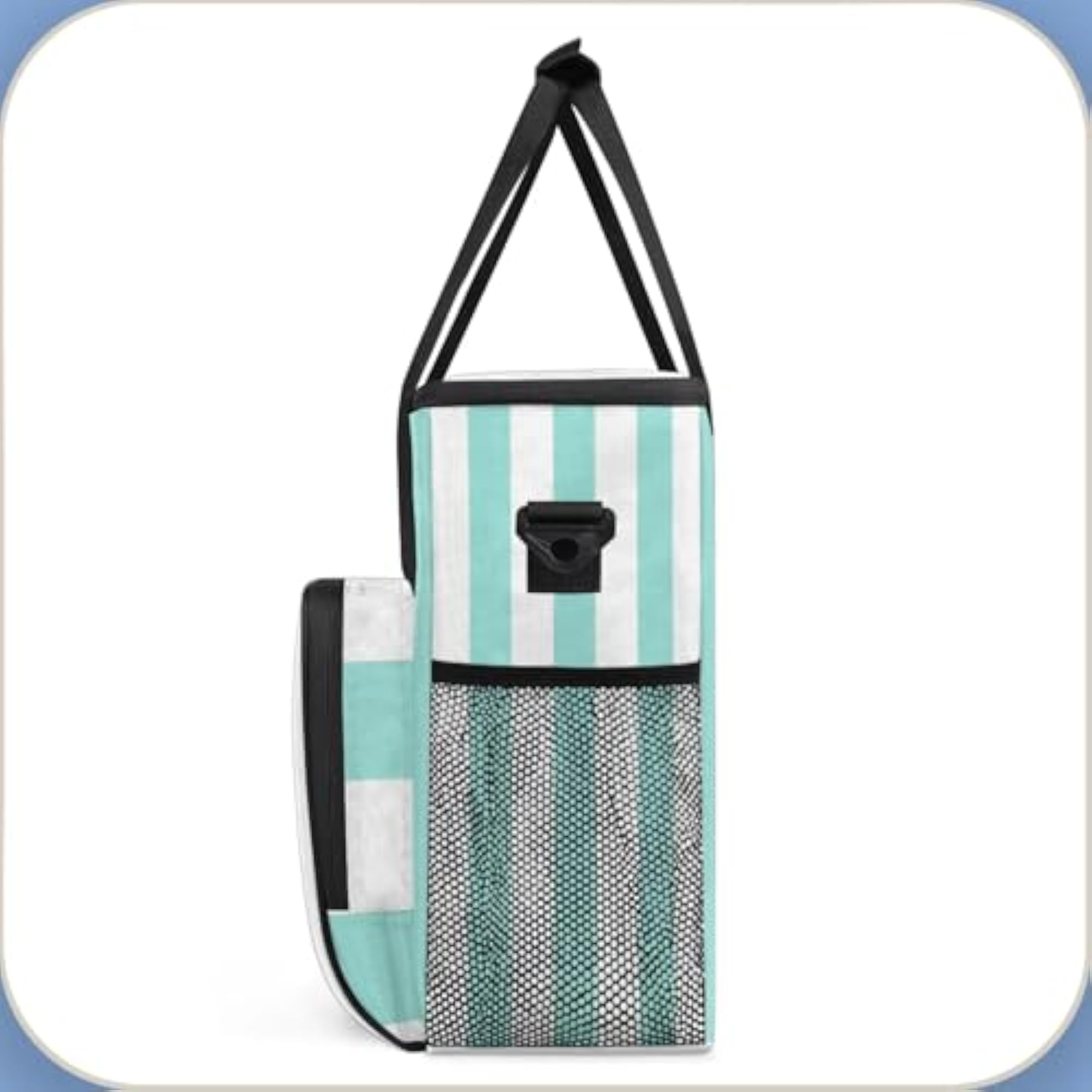 Light Blue Stripes Travel Coffee Maker Carrying Bag