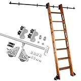 GJMSSMY Kit de rieles para Escalera telescópica, Extensibles y móviles, de 1 a 6 Metros con Ruedas (sin Escalera), de Acero al Carbono Gris Plateado (300 cm)