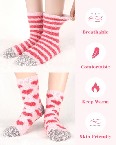 Stocking Fillers Women Fluffy Socks: Cosy Bed Socks for Women Ladies Sock 4-7, Xmas Gifts for Her Mum Sister Presents, Secret Santa Gifts Stocking Fillers for Teenage Girls Christmas Presents