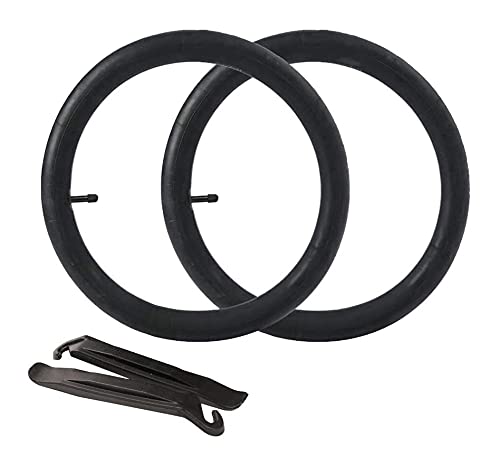 DEAVER Camera d'Aria per Bici da 2 Pezzi per Pneumatici per Mountain Bike da Strada in Gomma butilica per Bicicletta, 32 mm, 1.75/2.125, valvola Schrader Nera (16 Pollici)