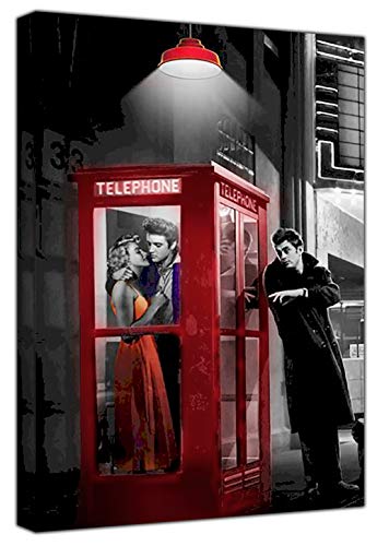 Marilyn Monroe Elvis Presley James Telefon-Kasten mit Rahmen für Leinwand Kunstdruck, rot, 40 x 30 inch-38mm depth