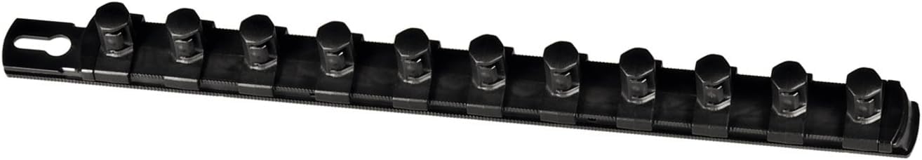 Ernst Manufacturing 13-Inch Magnetic Socket Organizer with 11 1/2-Inch Twist Lock Clips, Black (8425M-Black-1/2)