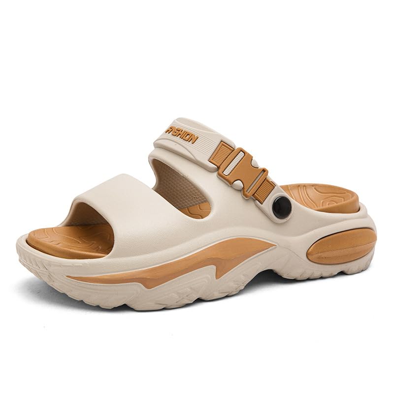 Slides Mens Sandals, Ultra Cushion Comfy Men Slippers, Arch Support Man Sport Sandal with Back Strap Open Toe Shoes for Indoor Outdoor Beach Garden Travel