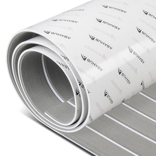 Abahub Teca Sintética Barco Alfombra Autoadhesiva de Espuma EVA Accesorios Náuticos para Barcos Suelo Antideslizante Alfombra de Cubierta de Barco Marino para Barcos Piscina Piso de Yate 121x42cm