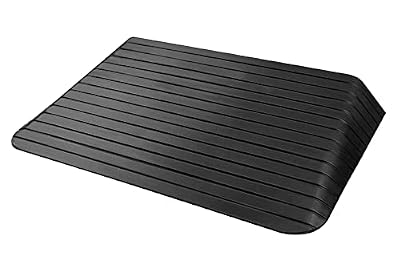 CINNYE Rubber,4'' Rise Solid Rubber Power Wheelchair Scooter Threshold Ramp Used for Thresholds,Doorways and Bathroom (4" Rise-1 Pack)