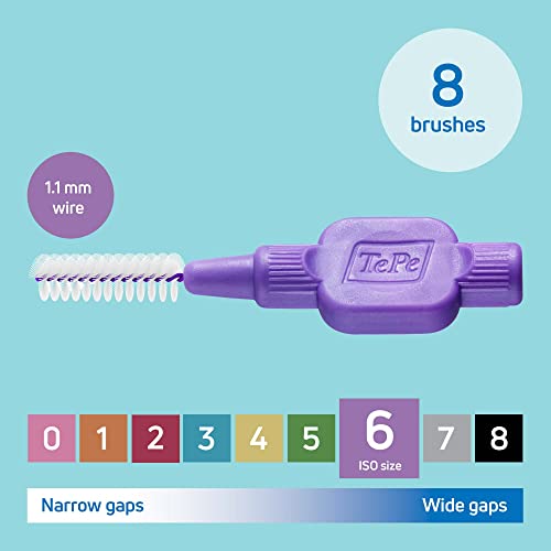 TePe Interdental Brush, Original, Purple, 1.1mm/ISO 6, 8pcs - Image 3