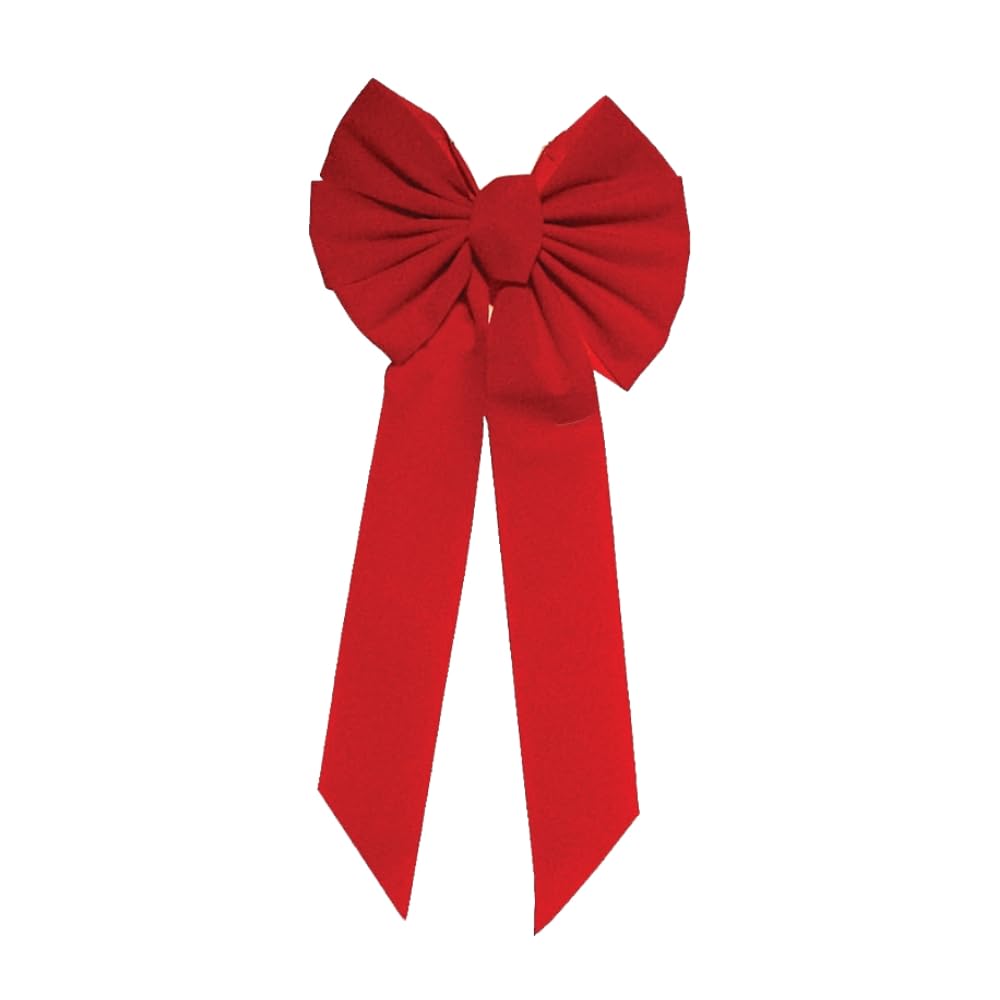 20-Inch Red Bow (Pack of 3) - Christmas Wreath Bow - Great for Large Gifts - Indoor/Outdoor use - Waterproof Velvet - Attachment tie Included for Easy Hanging