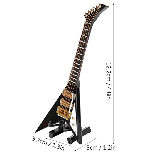 Elektrische Gitaar Model Zwart Mini Hout Muziekinstrumenten met Basis en Doos Collectie Thuis Hanger Decoratio Gift… - Image 3
