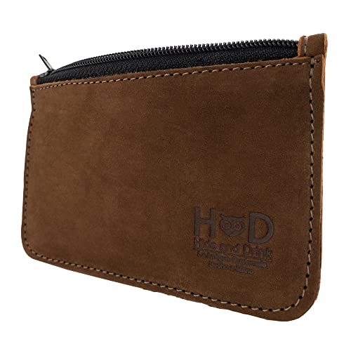 Hide & Drink, Rectangular Zippered Wallet Handmade From Full Grain Leather, Holds Up Folded Bills & Coins, Money Organizer, Travel Pouch, Everyday Accessories :: Swayze Suede #TOP2