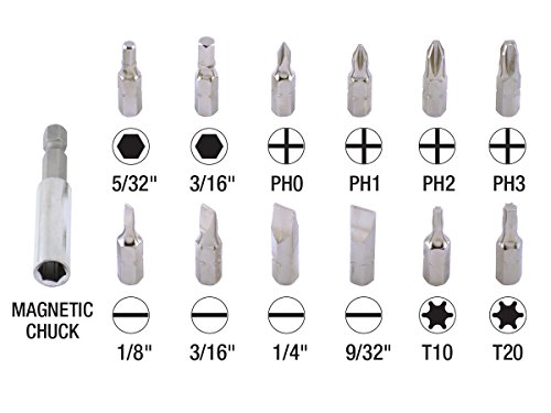 General Tools Speed Drive Ratcheting Screwdrivers #70213, Set Of 2, Standard And Precision Sized With 19 Accessories #TOP5