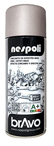 Nespoli Pintura en Spray Color Acero Inox Efecto Inoxidable 400 ml Acabado Profesional