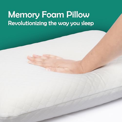 Image of MYTRIDENT Classic Memory Comfort Pillow for Bed, 220 GSM, Memory Pillow, 36 CM X 58 CM-White