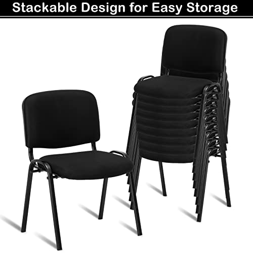 Image of VINGLI Black Mesh Chairs - 10-Pack Stackable Armless Chairs for Office, Church, Conference & Meeting Rooms