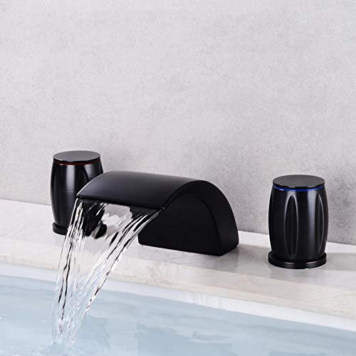 Robinetterie salle de bain cascade dorée double commande - 4