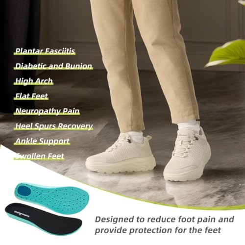 Image of OrthoComfoot Women's Orthopedic Diabetic Wide Walking Shoes: Comfortable Casual Arch Support Plantar Fasciitis Fashion Sneakers, Work Tennis Orthotic High Arch Swollen Feet Shoes for Foot Heel Pain