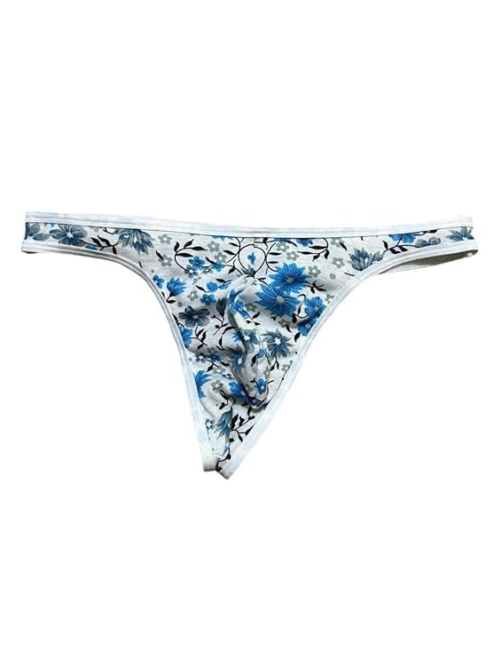 Men's Low Rise Thong G-String, Cotton Blend, Breathable, Multicolor-image-14