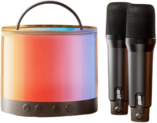 DAUTAI Portable Bluetooth Karaoke Speaker, Karaoke Microphone Wireless, Panoramic Surround Sound Large Diameter Speakers, Mini Singing Machine for
