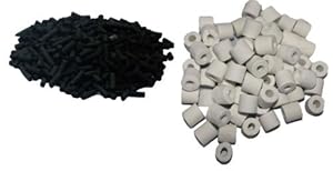 COLOURFUL? - Aquarium Activated No 1 Quality CORBON Filter 450 + 450 gm Ceramic Rings Media