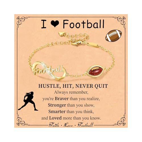 Softball/Baseball/Football/Soccer/Basketball/Tennis/Volleyball Infinity Bracelets for Girls Women,14K Gold Plated Sport Accessories Birthday Christmas Jewelry Gifts for Women Girls Mom