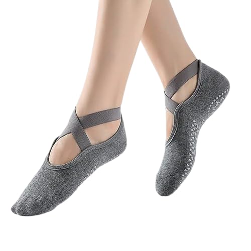 Women Cotton Yoga Ankle Length Socks Sport Fitness Half Toe Ankle Grip Gym No-Slip Socks For Pilates, Barre, Ballet, Barefoot Workout MULTICOLOR-image-15