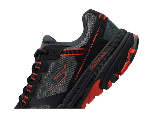 Skechers Men's Go Run Trail Altitude 2.0-Marble Rock 3.0 Sneaker, Black/Orange, 10 X-Wide