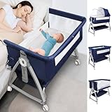 Bassinets Bedside Sleeper for Baby,YTHFGRT 3 in 1 Bedside Bassinet with 4 Auto-Lock& 6 Height Adjustable,Moises Para Nias Recien Nacidas Breastfeeding Friendly,Portable Bedside Crib for Newborn Infant