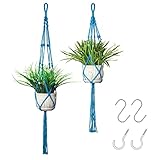 LRIGYEH Macrame Plant Hanger Indoor Outdoor Hanging Planters Set Flower Pots Holder Stand, Plant Bas