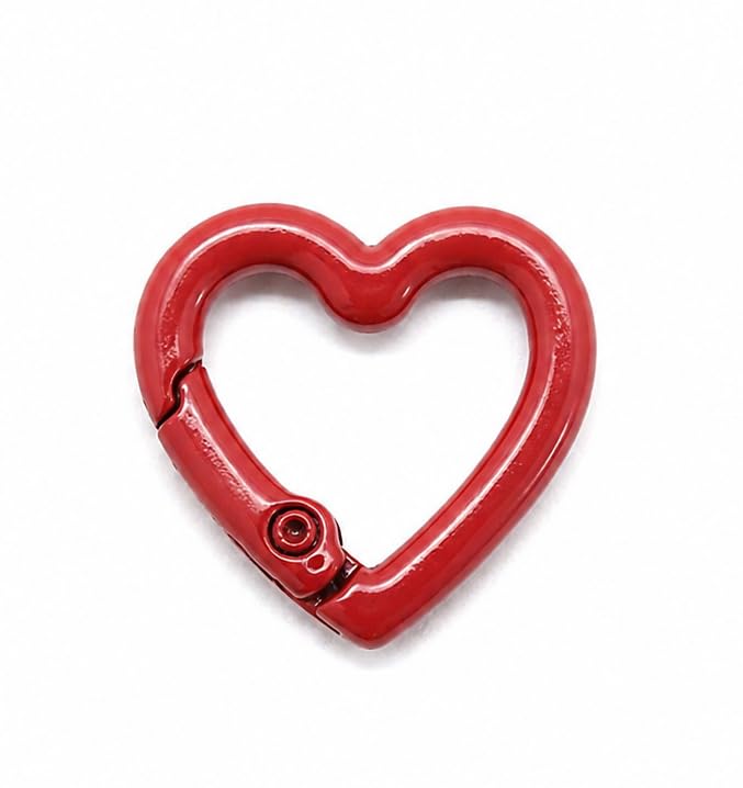 Tia® | Multicolour Strap Buckles Metal Clasps Lobster for Handbag,Purse Dog Hook, Key Chain, Swivel Trigger Snap Hook DIY (2, Heart Spring Ring-22mm-Red)-image-36