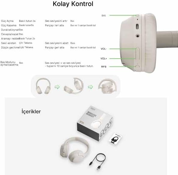 QCY H2 Pro Aux Kablosuz Bt 5.3 Beyaz Kulaklık Hifi Enc 70 Saat Dinleme Oyun Modu - Görsel 7