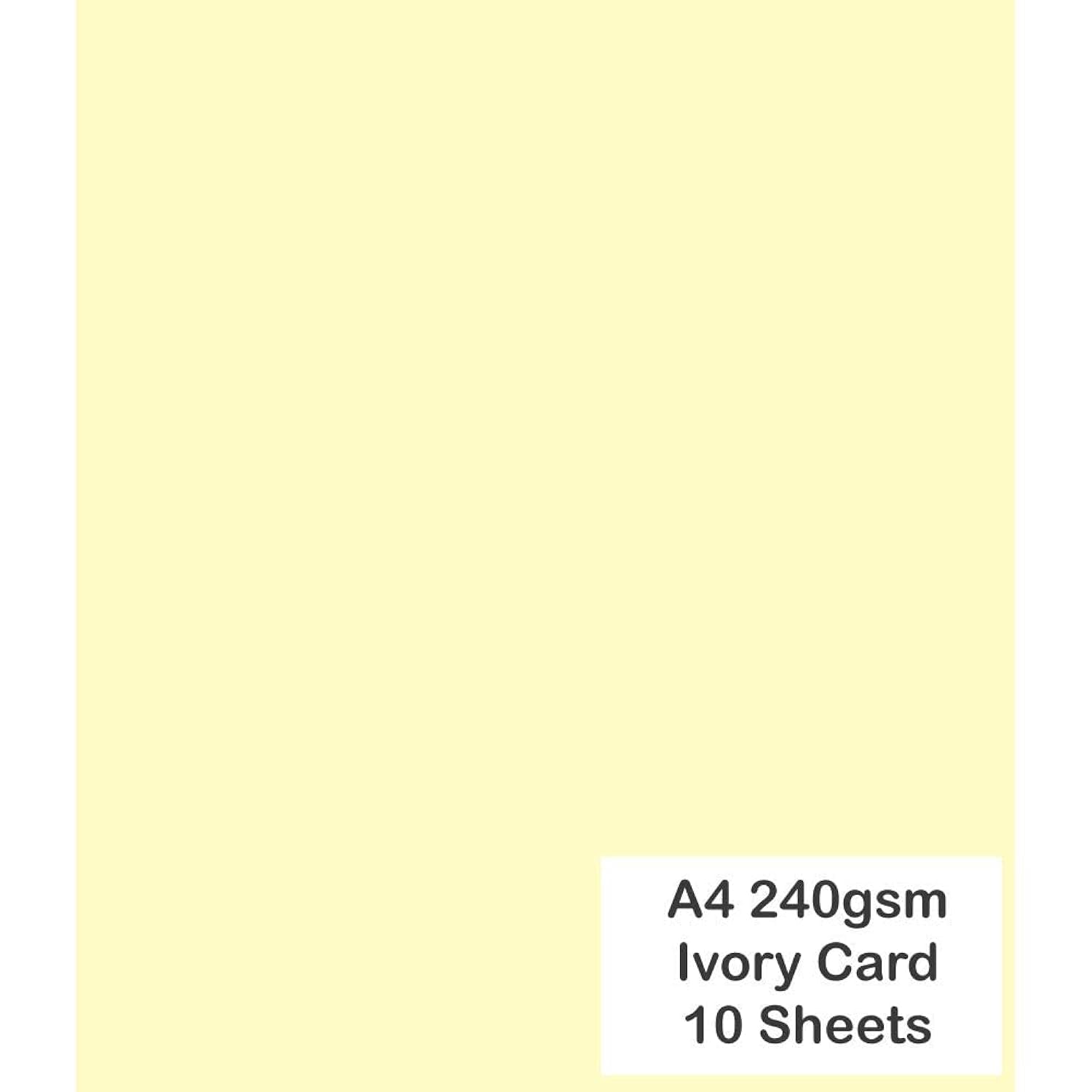 ARK A4 240gsm Colored Card Stock Pack of 10 Sheets (Ivory)