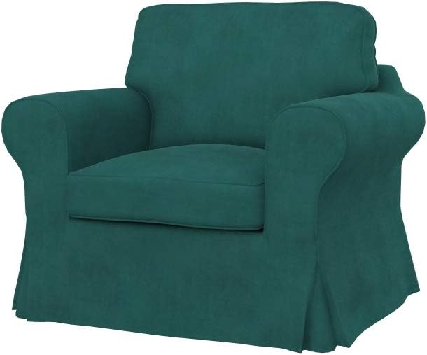 Soferia Replacement Compatible Cover for Ektorp Free Standing Chaise Longue, Fabric Naturel Blue