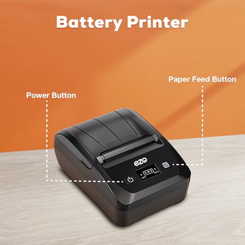 Image of ezo 58MM (2 Inch) Direct Thermal Billing Machine Software for Receipt Mobile Printer | USB (Billing Machine with 5 Billing Roll) Monochrome Desktop Restaurant