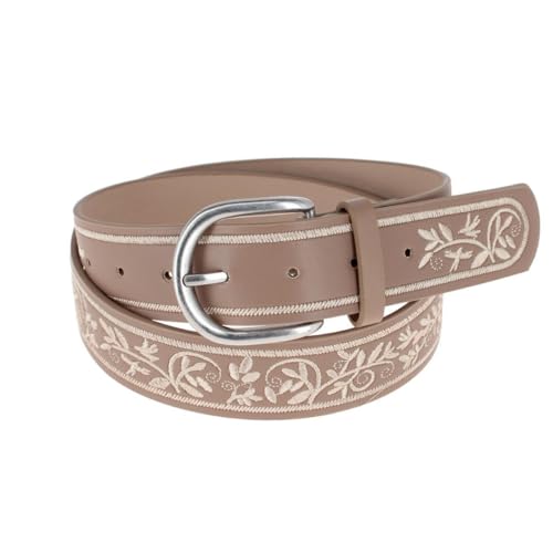 CTM Women's Floral Embroidered Casual Belt