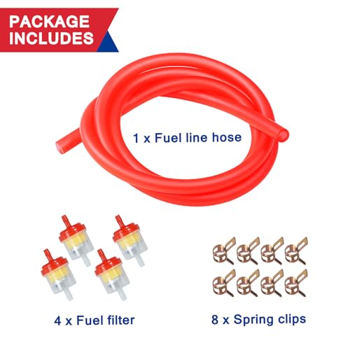 Image of Dirt Bike Gas Fuel Line Hose Fuel Filter for 50cc 110cc 125cc TaoTao Coolster Apollo GY6 Motorcycle Pit Bike Motocross Pocket Bike Chinese Atv Four Wheeler Moped Scooter Quad Go Kart Parts Red