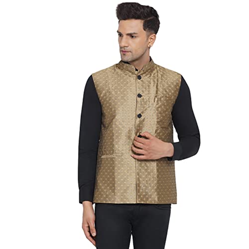 Image of Veera Paridhaan Men's Jacquard Printed Nehru Jacket