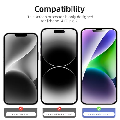 Image of NEW'C for iPhone 14 Plus Screen Protector + Camera Lens Protector