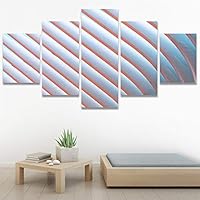SIGNWIN 5 Panel Canvas Wall Art Abstract Architecture Modern Artwork for Home Decorations Ready to Hang - 60