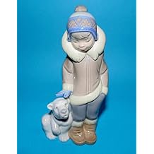 Lladro Eskimo Boy with Pet Porcelain Figurine