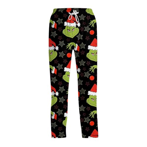 RTTUIOP Mens Christmas Pajamas Pants Funny Ugly Graphic Festival Adult Soft Sleep Elastic Waist Casual Pants3