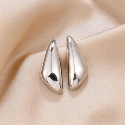 Chunky Gold Dangle Earrings For Women Gold Plated Statement Earrings Large Minimalist Geometric Long Triangle Exaggerated Stud Earring For Women Trendy4