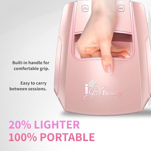 Image of iGel Beauty Hybrid PRO 3.0 XL UV /LED Nail Lamp - Wireless Rechargeable 48W Nail Dryer, Extra Wide Full-Hand Curing, 9000mAh Battery, Smart Timer & Builder Gel Mode, Cordless Professional Lamp
