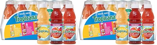 Image of Tropicana 100% Juice 3-Flavor Fruit Blend Variety Pack, 10 Fl Oz, Bottles, (Pack of 48)