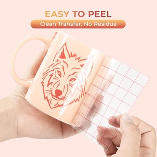 Image of YRYM HT Transfer Tape for Vinyl, 12 inch x 12 FT w /Red Alignment Grid