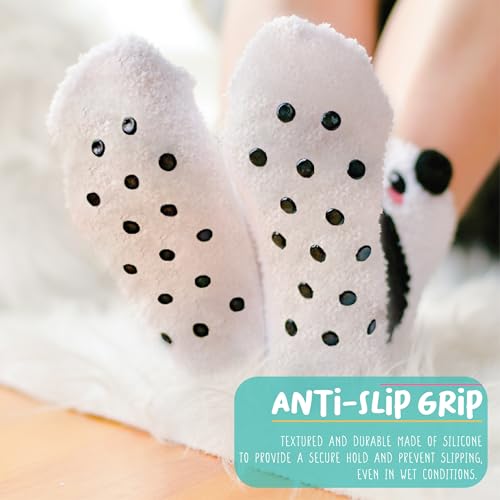 Image of POPCRAZE Novelty Fuzzy Animal Socks Plush Cozy Crew Slipper