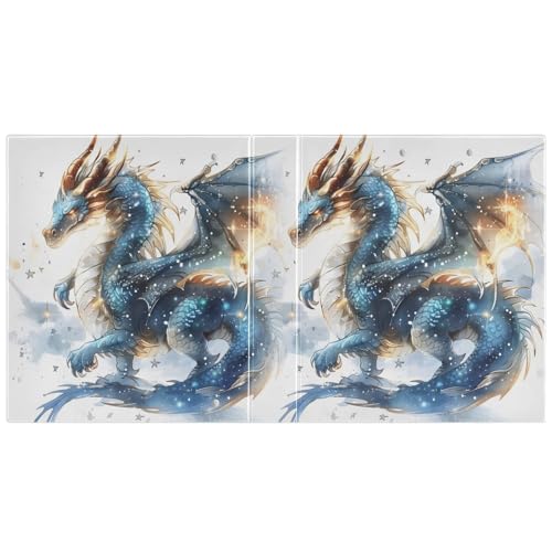 Image of 3 Ring Binder Dragon Water Fire 1.5 inch Binders Three Ring Binders with Clipboard Fit 8.5'' x 11'' Paper 3 Interior PVC Clear Pockets for Office Supplies