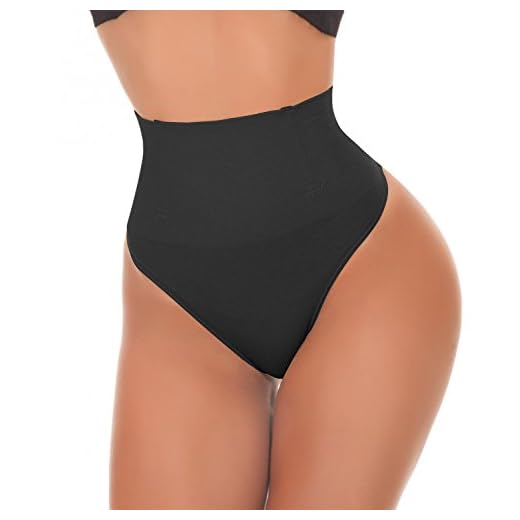 SEXYWG Women Waist Cincher Girdle Tummy Control Thong Panty Slimmer Body Shaper Black