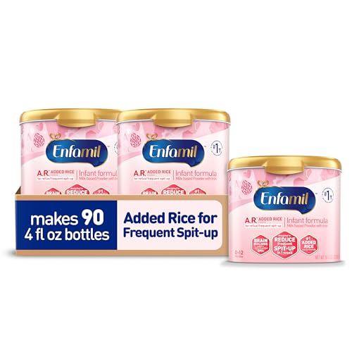 Image of Enfamil A.R. Infant Formula,Clinically Proven to Reduce Reflux & Spit-Up in 1 Week, with Iron, DHA for Brain Development,Probiotics to Support Digestive & Immune Health, PowderTub,19.5 Oz (Pack of 3)