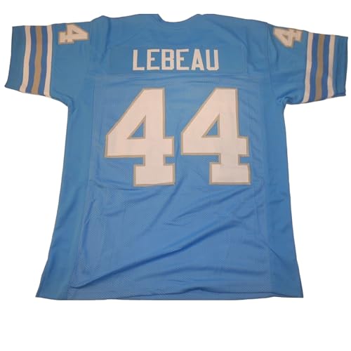 Generic Dick Lebeau Blue Jersey Stitched Custom Football New No Brand/Logos (US, Alpha, X-Large, Regular, Regular, Blue)