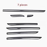  QQSGBD Kohlefaserzubehör Mittelkonsole Armaturenbrett Zierleisten ABS Auto-Tür-Zierabdeckung Borte Carbon-Faser-Art for Audi A3 8V 2014-2018 S3 (Color Name : 7 Pieces)